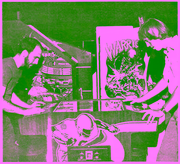 Scott Nelson and his friend at Stockton’s opening.
