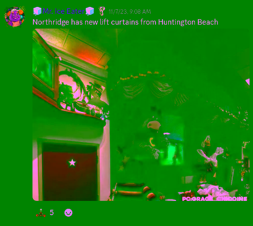 Citation for Huntington’s curtains being moved to Northridge.
